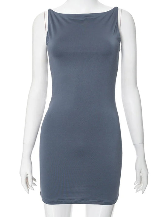 Sleeveless Mini Wrap Y2K Dress