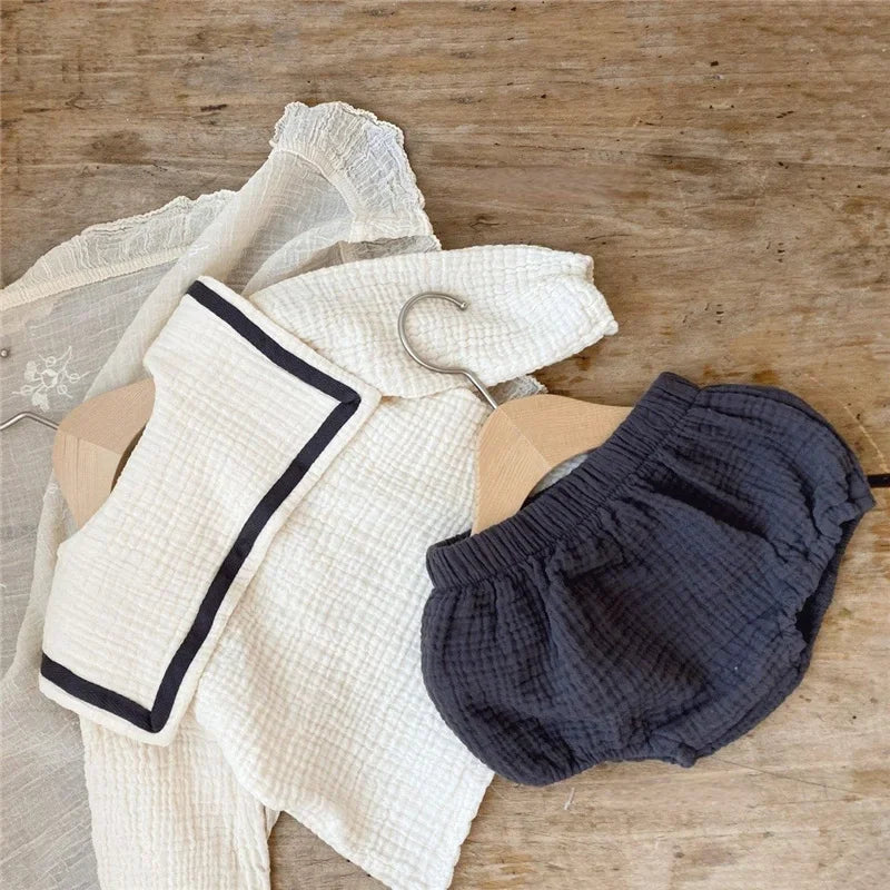 Baby Navy Shirt and Bloomers Set