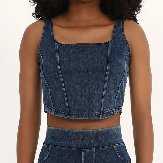 Faux Denim Yoga Jeans