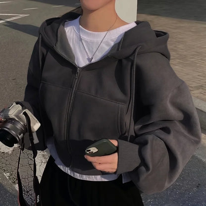 Casual Streetwear Zip Hoodie