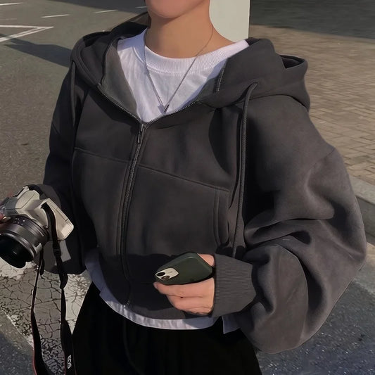 Casual Streetwear Zip Hoodie
