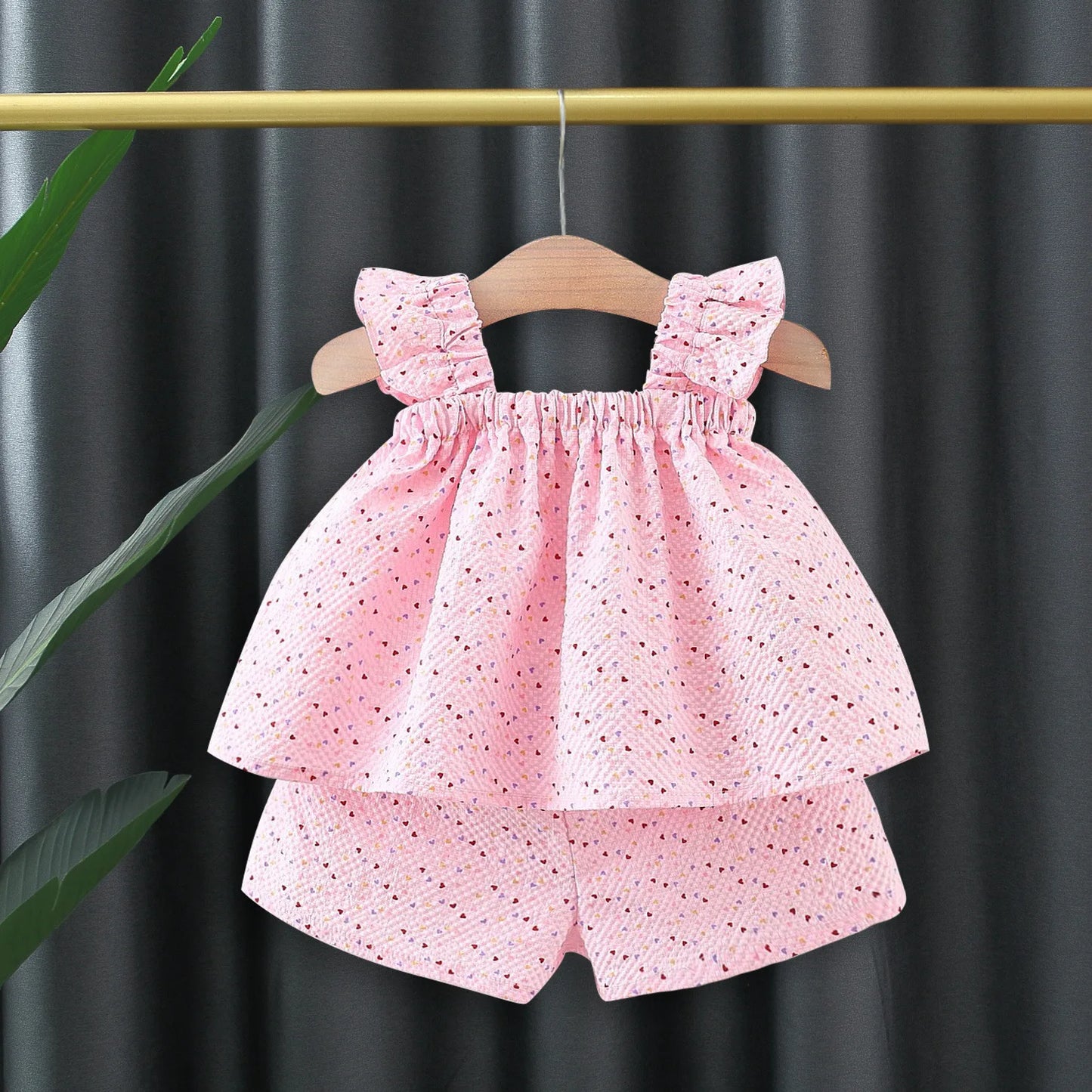 Baby Girl Dotted Beach Set
