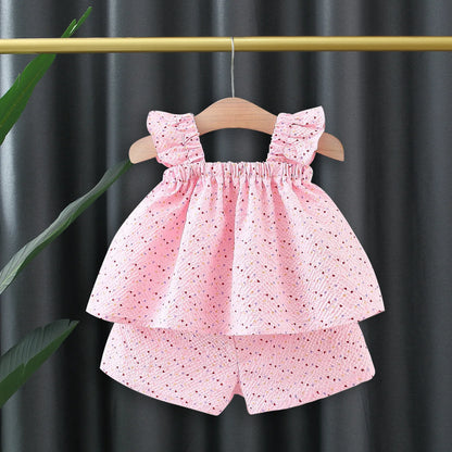 Baby Girl Dotted Beach Set