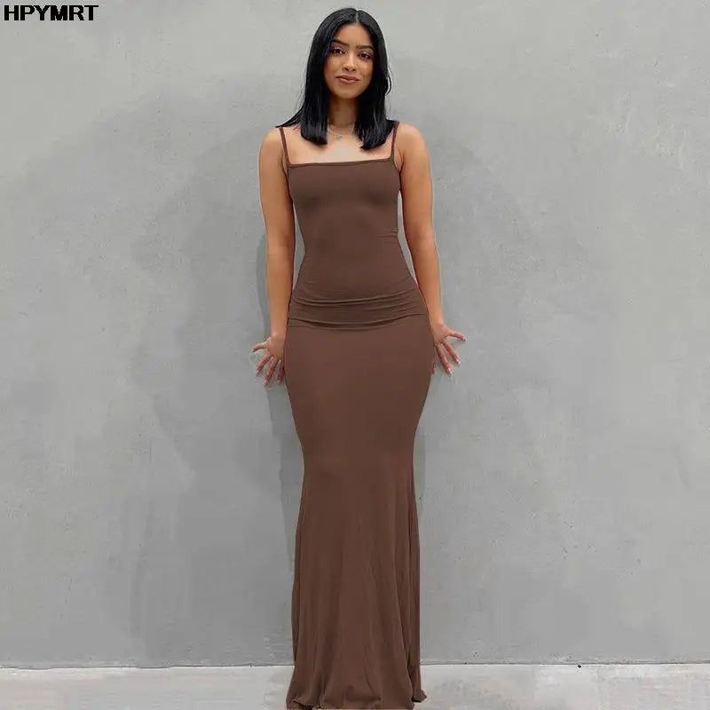 Satin Slip Backless Maxi Dress