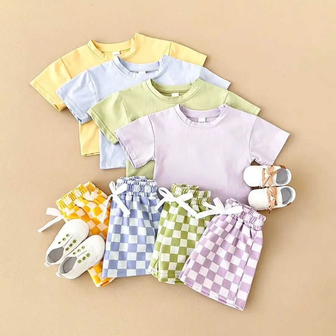 Baby Plaid Shorts Set