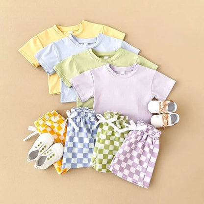 Baby Plaid Shorts Set