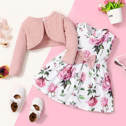 Baby Girl Ribbed Dress Set