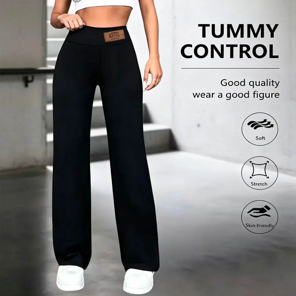 High Waisted Straight Leg Trousers