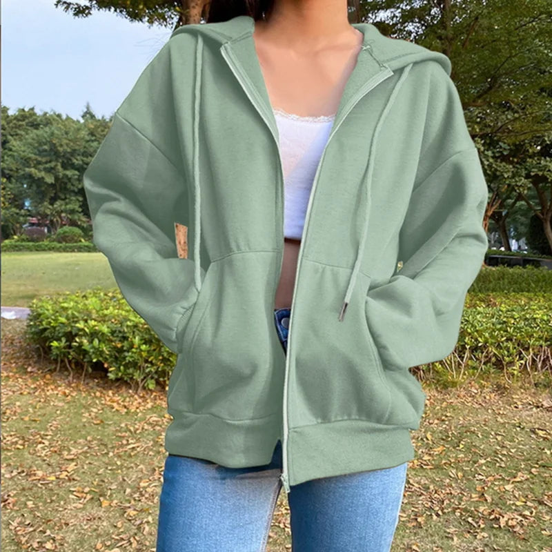 Solid Color Korean Fashion Hoodie
