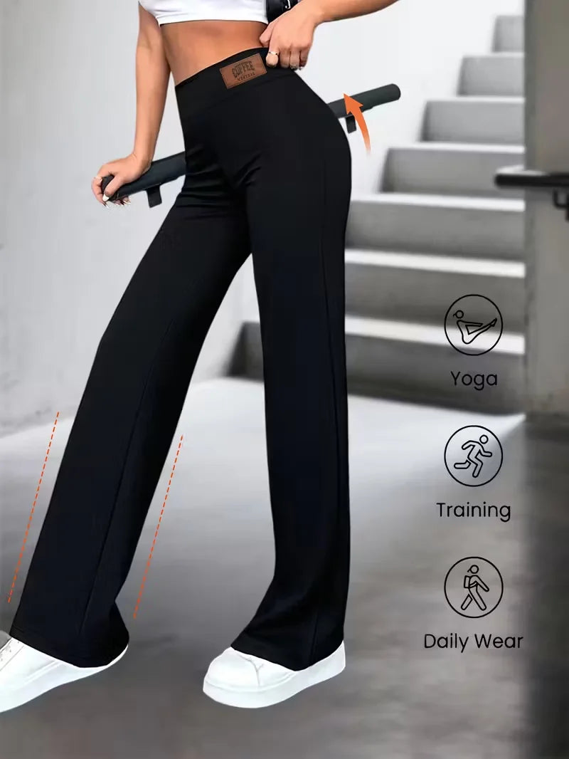 High Waisted Straight Leg Trousers