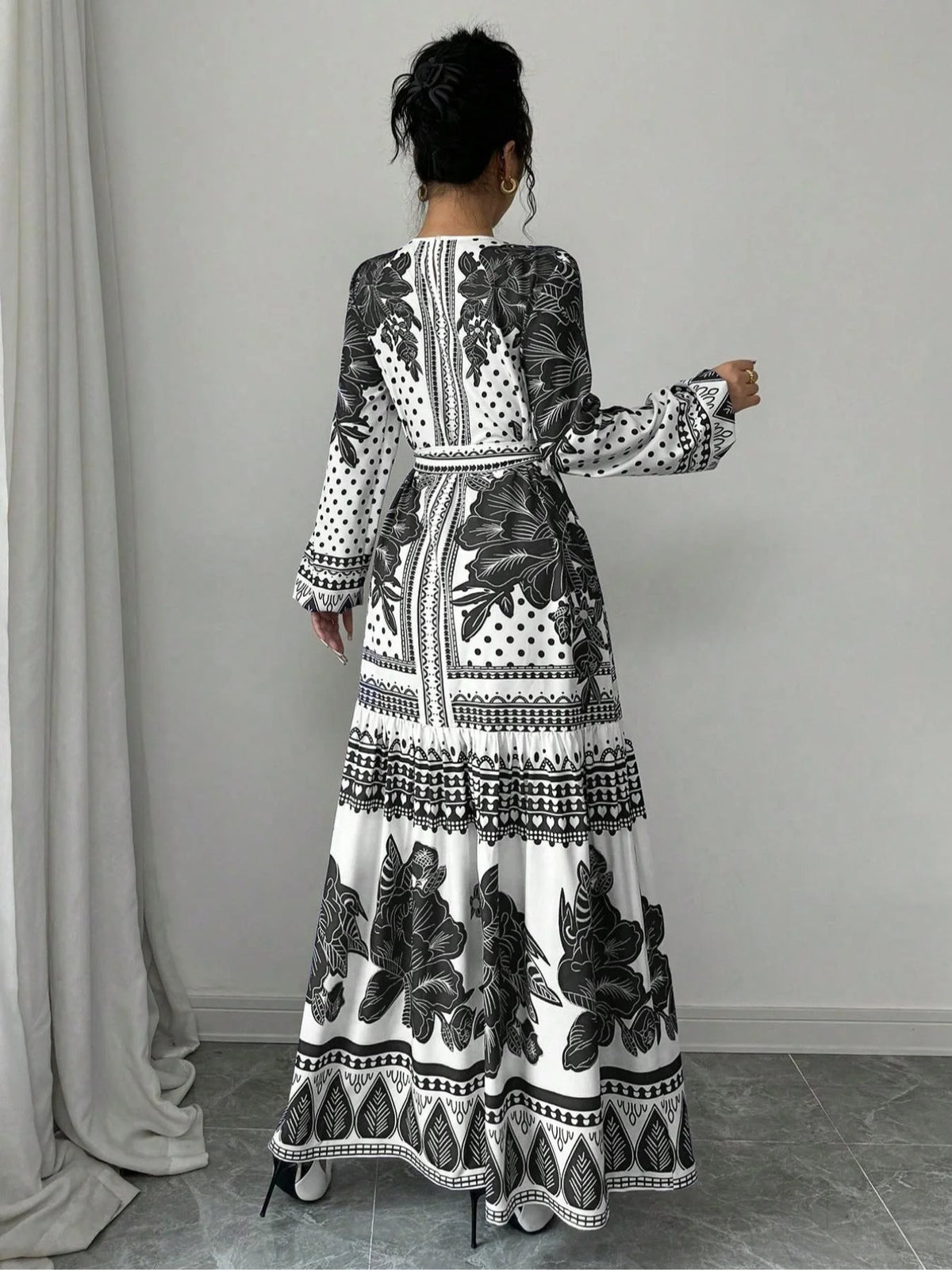 Floral Print Belted Maxi Dress for Summer