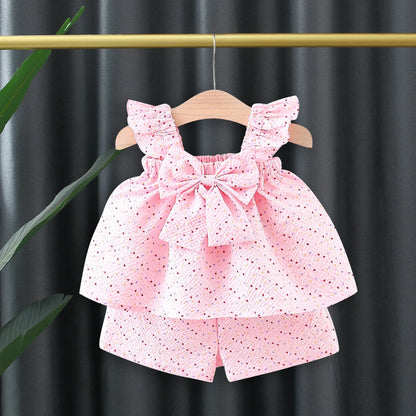 Baby Girl Dotted Beach Set