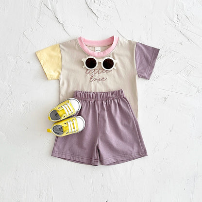 Baby Embroidery Letter Shorts Set