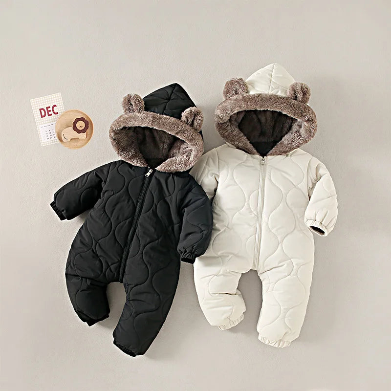 Baby Hooded Fleece Crawling Suit