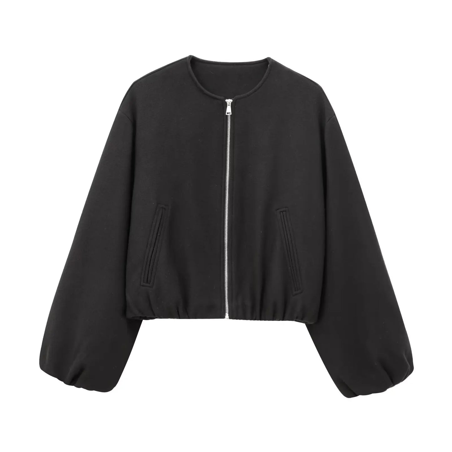 Mujer Black Bomber Jackets
