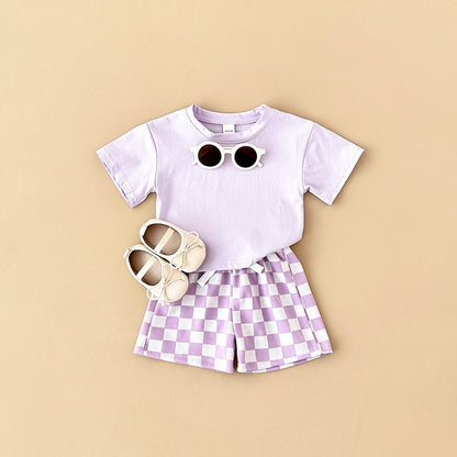 Baby Plaid Shorts Set